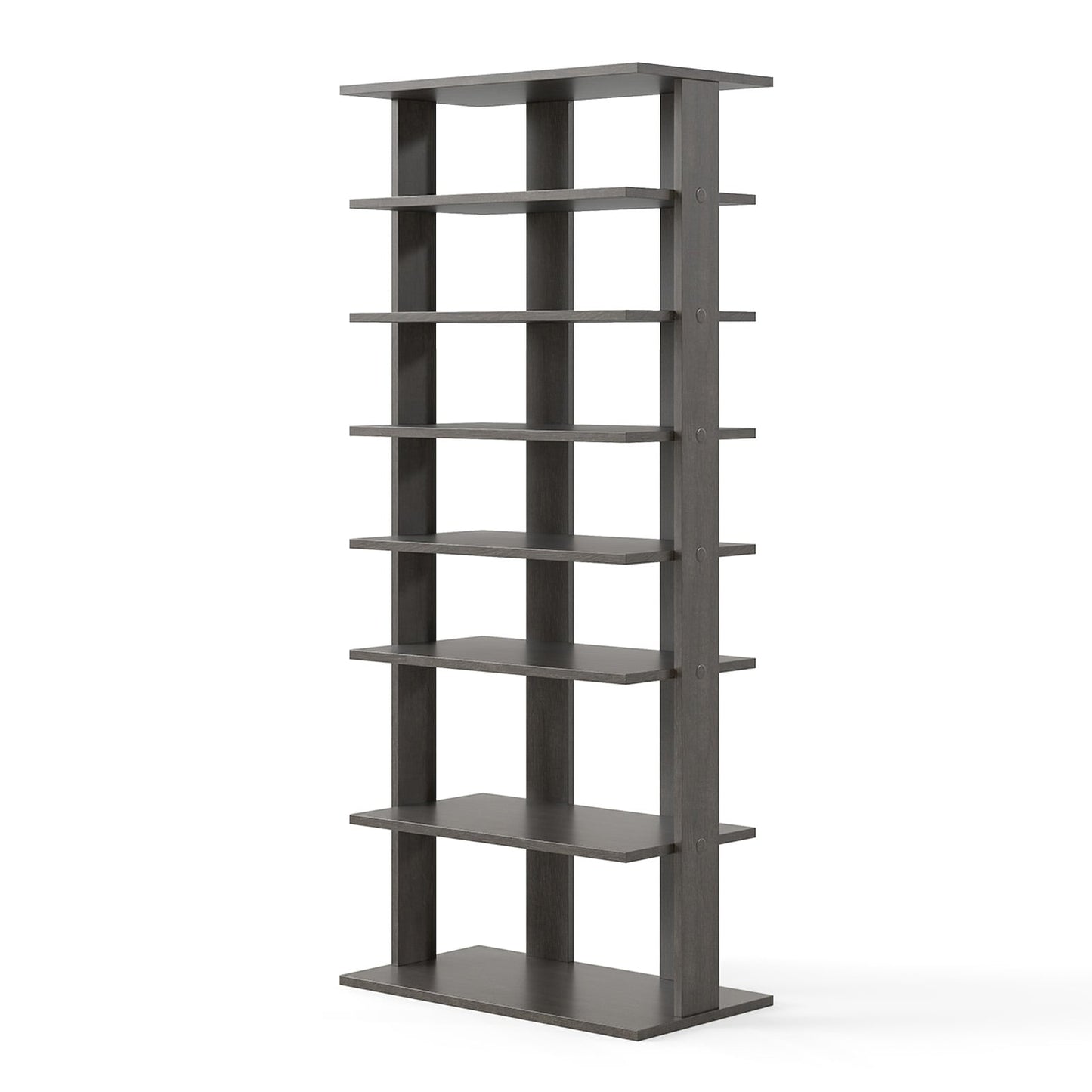 Extra Wide Wooden Vertical Shoe Rack with 7 Shelves-Grey