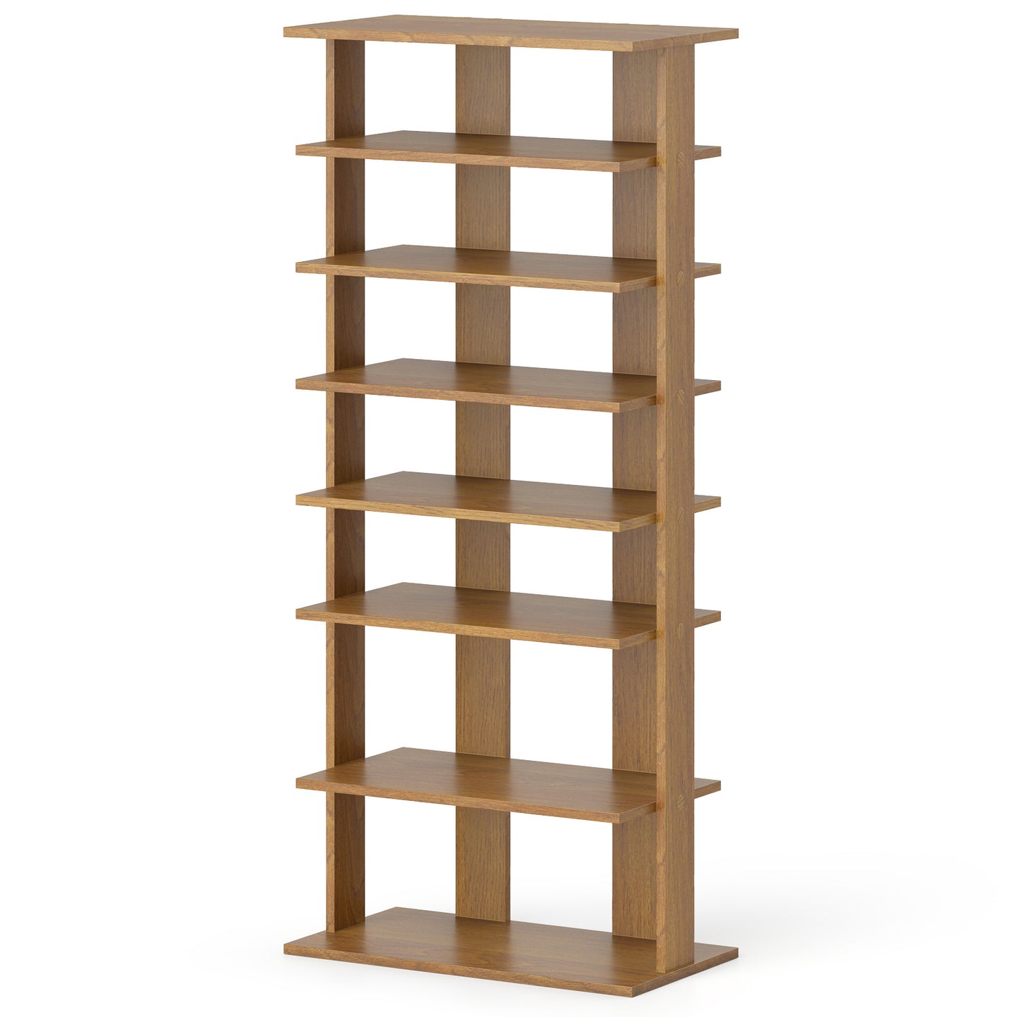 Extra Wide Wooden Vertical Shoe Rack with 7 Shelves-Natural