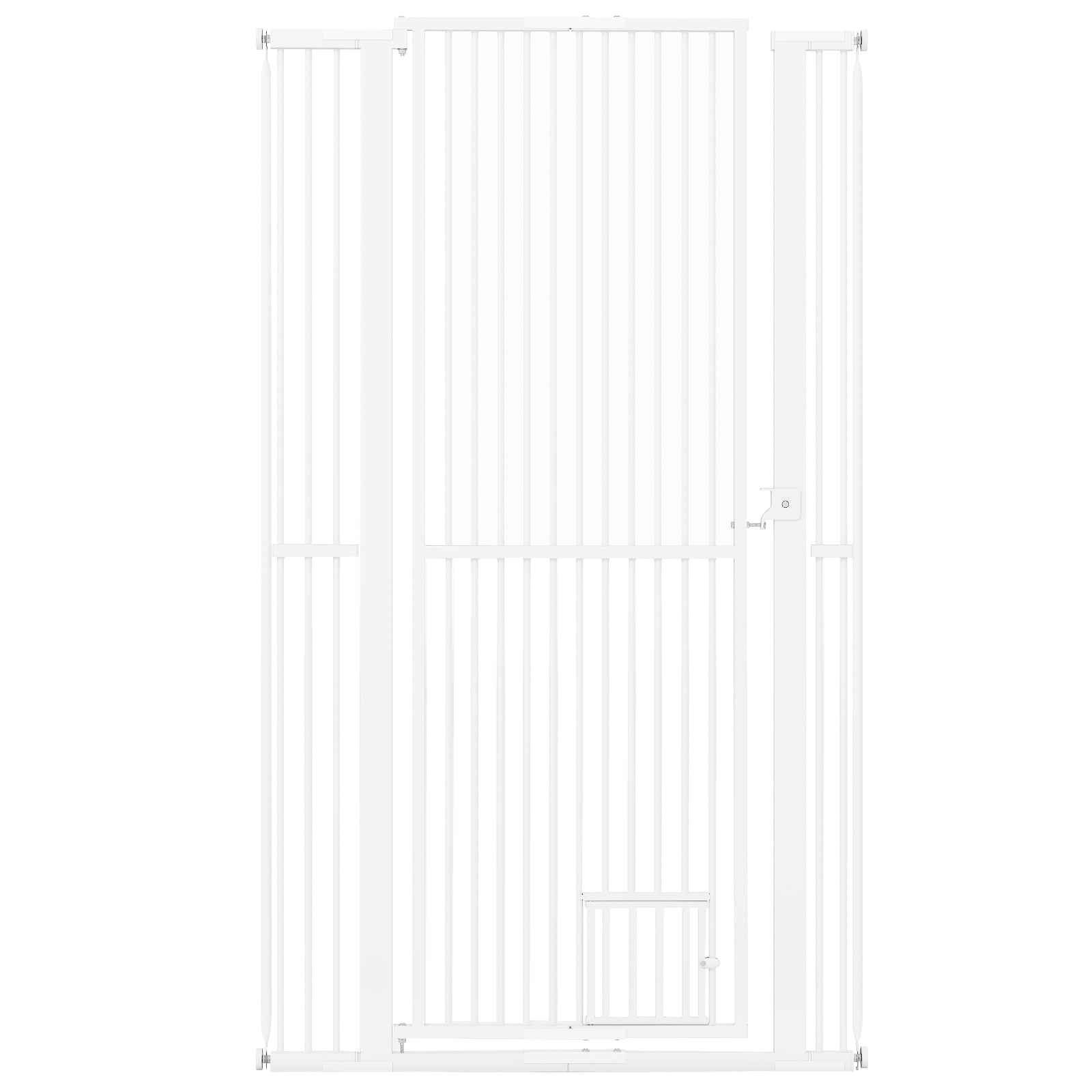171 cm Extra Tall Pet Gate Heavy-Duty Metal Cat Gate with Wide Opening-White