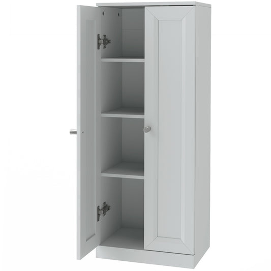 HOMCOM Narrow Bathroom Cabinet, Slim Storage Cabinet with 2 Doors & 4 Tiers, Freestanding Narrow Cupboard