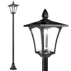 Outsunny Outdoor Garden Solar Post Lamp Sensor Dimmable LED Lantern Bollard Pathway 1.6M Tall √¢‚Ç¨‚Äú Black