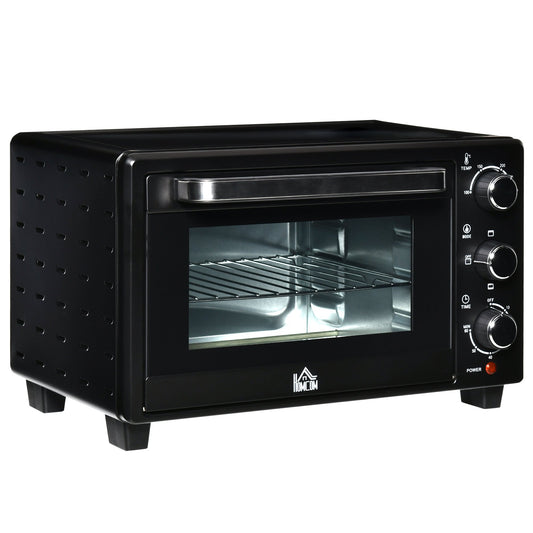 HOMCOM 21L Mini Countertop Oven, 100√Ç¬∞C-230√Ç¬∞C Adjustable Temp - Black