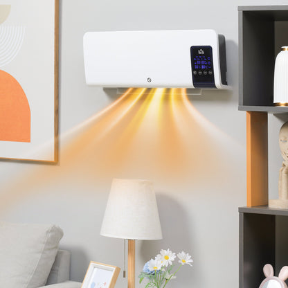 HOMCOM 2000W Wall-Mounted Heater, 18-45Â°C Temperature, White