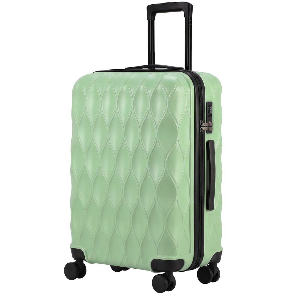 HOMCOM 2-Piece Luggage Set, ABS Hard Shell Carry On Suitcase Set with TSA Lock, USB Port, Spinner Wheels, 12/20 inch, Green