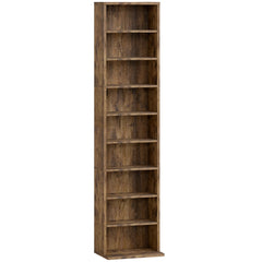 HOMCOM 260 Narrow CD Storage Unit - Rustic Brown
