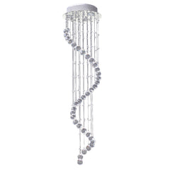 HOMCOM Modern Crystal Chandelier Ceiling Light Pendant Lamp Chrome Finish Glass Droplets New, 30 x 120cm