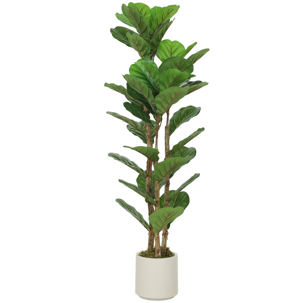 HOMCOM 120cm Artificial Fiddle Leaf Fig Tree - Green