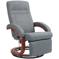 HOMCOM 135Â° Manual Reclining Swivel Chair, with Footrest - Grey