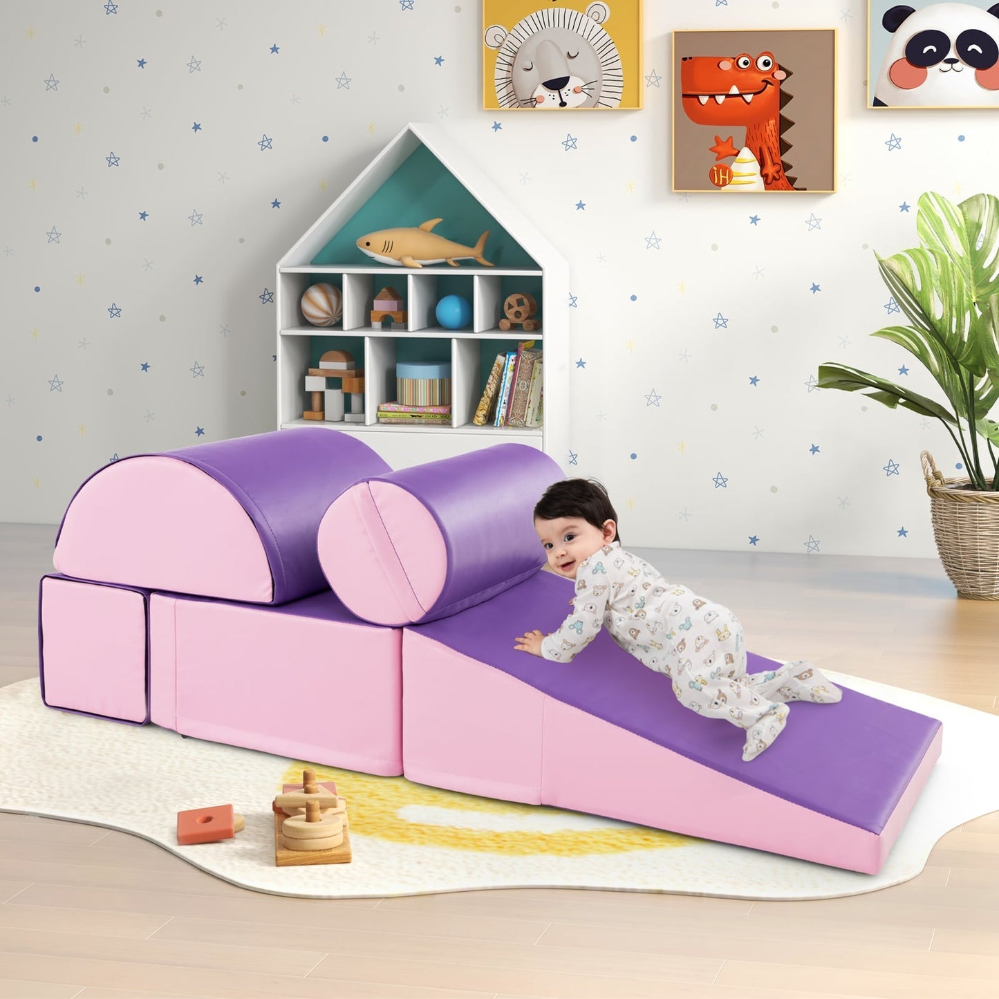 5-Piece Soft Waterproof Kids Climb &amp;amp;amp;amp;amp;amp;amp;amp; Crawl Activity Playset-Purple