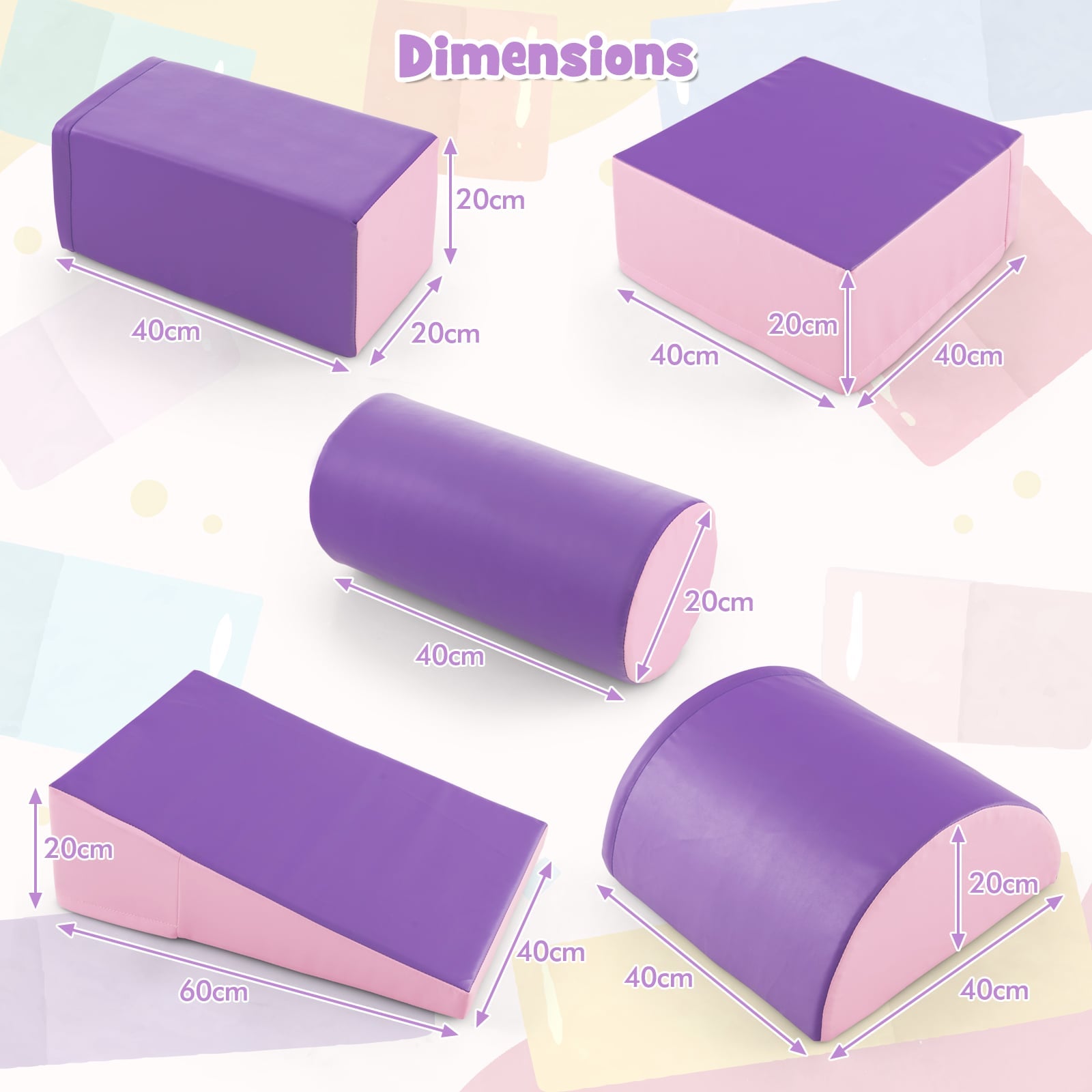 5-Piece Soft Waterproof Kids Climb &amp;amp;amp;amp;amp;amp;amp;amp; Crawl Activity Playset-Purple