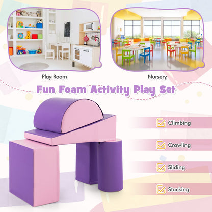 5-Piece Soft Waterproof Kids Climb &amp;amp;amp;amp;amp;amp;amp;amp; Crawl Activity Playset-Purple