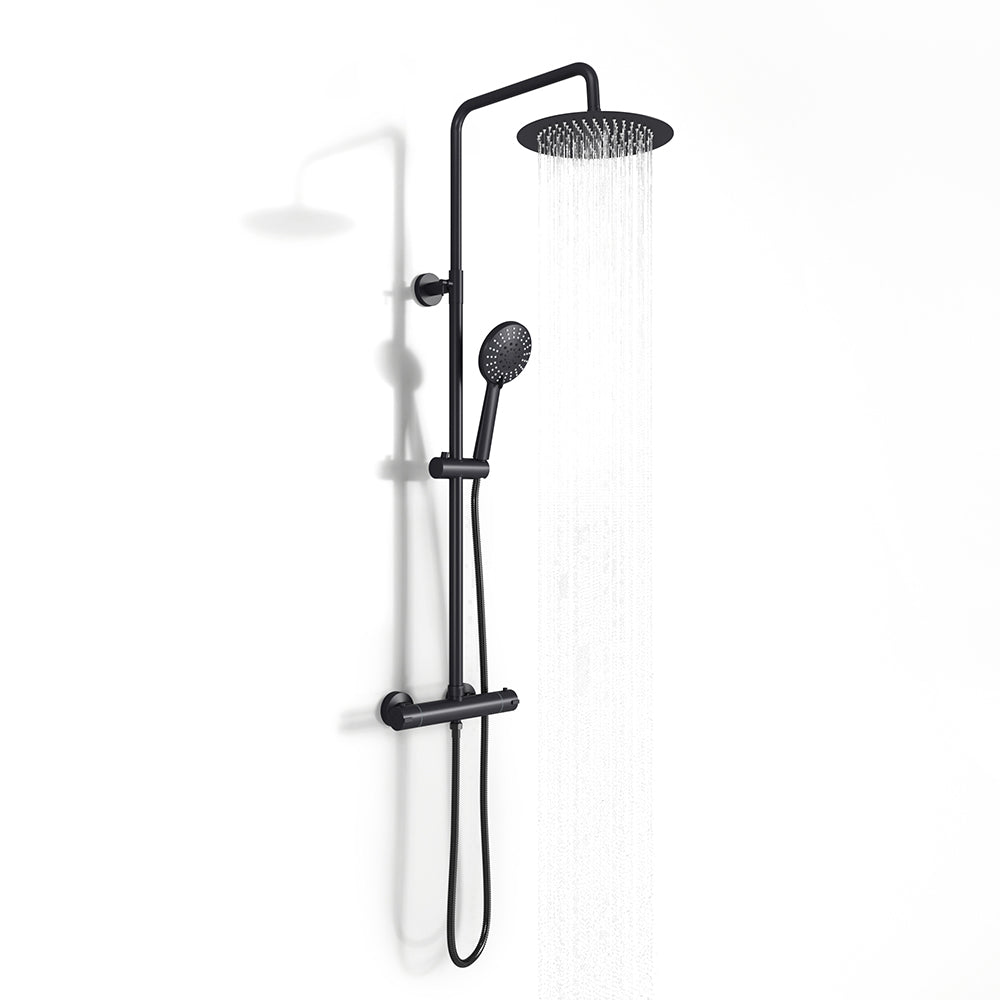 Black Round Shower Head Shower Mixer Set