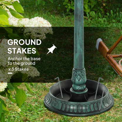 Outsunny 3-in-1 Garden Bird Bath, Freestanding Birdbath with Large Water Basin, Underneath Flower Planter, _50 x 113 cm, Green