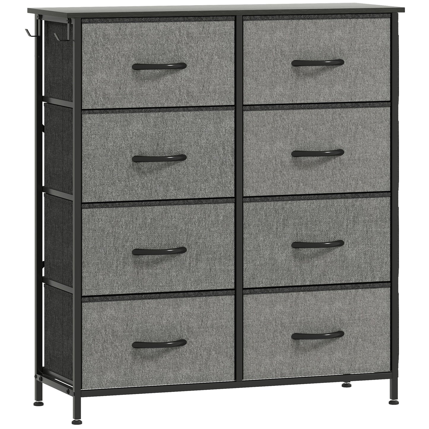 HOMCOM Chest of Eight Fabric Drawers - Charcoal Grey