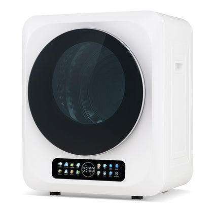 3KG Portable Clothes Dryer with 8 Drying Modes and Stainless Steel Drum for Apartment-White