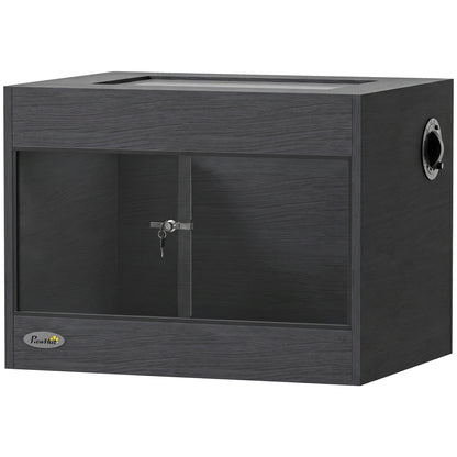 PawHut Reptile Terrarium, Reptile Vivarium with Glass Doors, Secure Lock, Top Ventilation for Snake, Gecko, 60x45x45cm, Black
