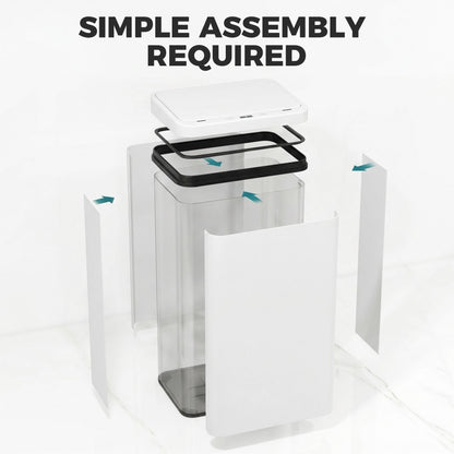 HOMCOM 50L Sensor Bin with Soft-Close Lid, Stainless Steel Automatic Touchless Motion Sensor Kitchen Bin, White
