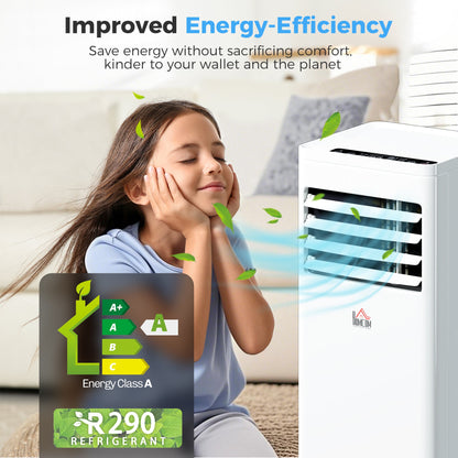 HOMCOM Portable Air Conditioner 5000 BTU, 4-in-1 Cooling, Dehumidifier, Fan, Sleep Mode, Air Conditioning Unit with Digital Display & Remote Control, 24H Timer, Window Venting Kit, for Room up to 18√£≈Ω¬°