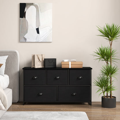 Fabric Drawer Cabinet for Wardrobe, Bedroom, Living Room-Black