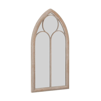 Farmhouse Window Pane Mirror Large Arched Wall Mounted Mirror with Metal Frame-Grey