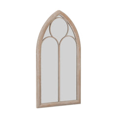 Farmhouse Window Pane Mirror Large Arched Wall Mounted Mirror with Metal Frame-Grey