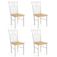 Farmhouse Dining Chair Set of 4 Wooden Kitchen Chair with Rubber Wood Frame