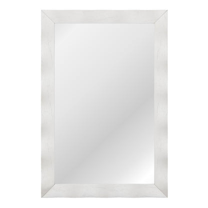 Farmhouse Wall Mirror Rubber Wood Rustic Style Wall Mirror-White