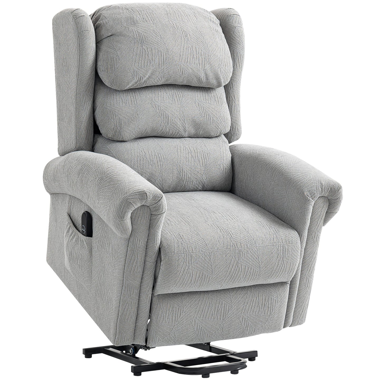 HOMCOM Velvet-Feel Electric Riser Recliner Chair - Grey