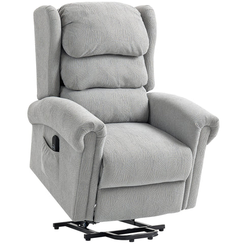 HOMCOM Velvet-Feel Electric Riser Recliner Chair - Grey