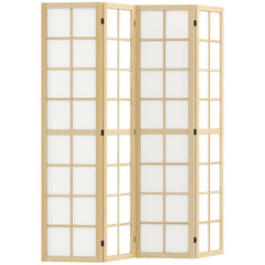 HOMCOM 4 Panel Folding Room Divider, Freestanding Room Separator, Indoor Privacy Screen for Living Room, Bedroom, 160 x 170cm