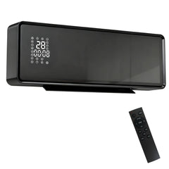 HOMCOM 2000W Ceramic Electric Heater with Fan, Adjustable Thermostat, Wall Mounted - Black