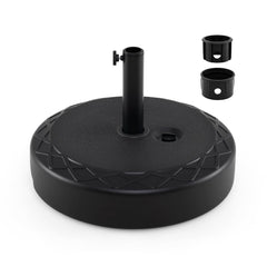 Fillable Umbrella Base 52 kg Heavy Duty Water/Sand Filled Round Market Umbrella Stand-Black