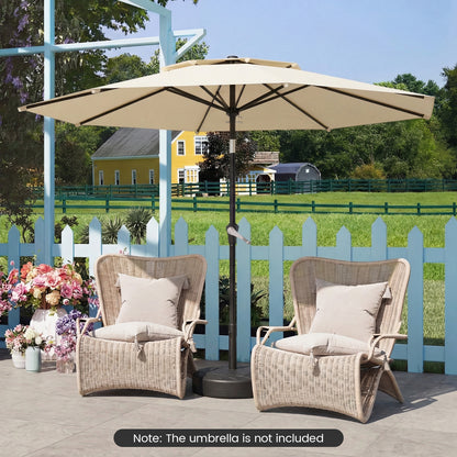 Fillable Umbrella Base 52 kg Heavy Duty Water/Sand Filled Round Market Umbrella Stand-Black