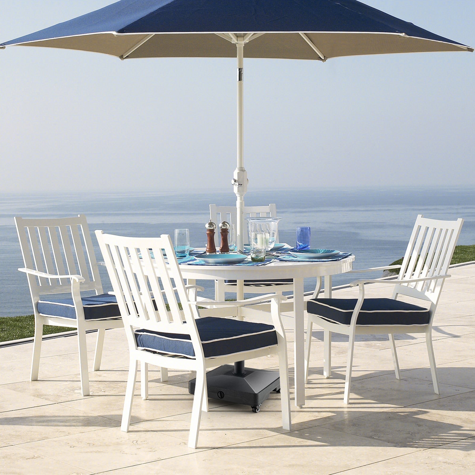 Fillable Umbrella Base Stand with Lockable Universal Wheels