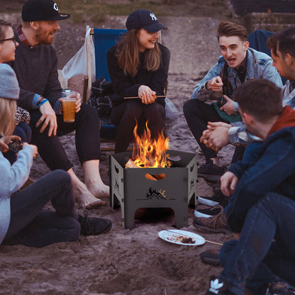 Collapsible Portable Plug Fire Pit with Storage Bag