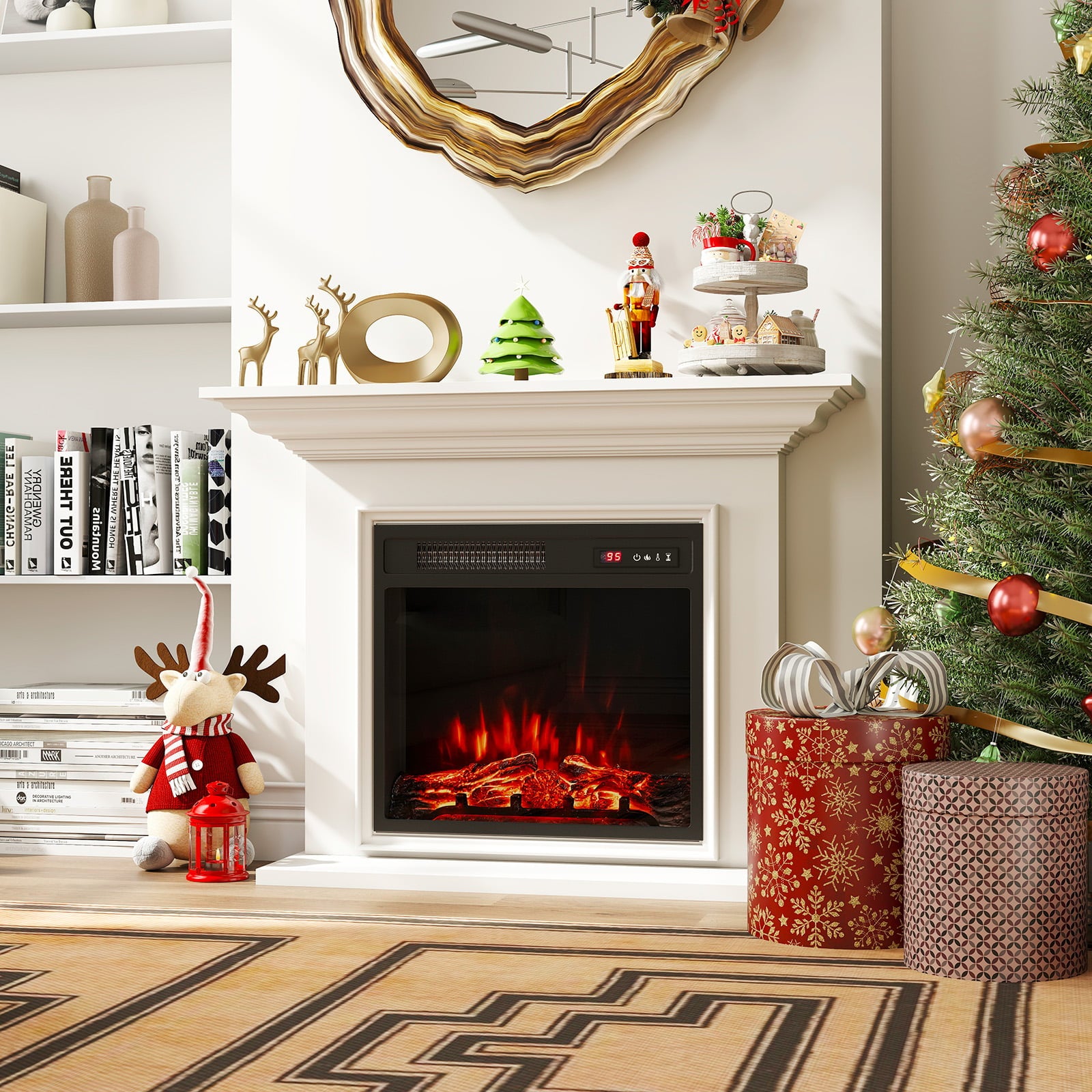 20 Inch Electric Fireplace Insert 750W/1500W Fireplace Heater with Remote Control