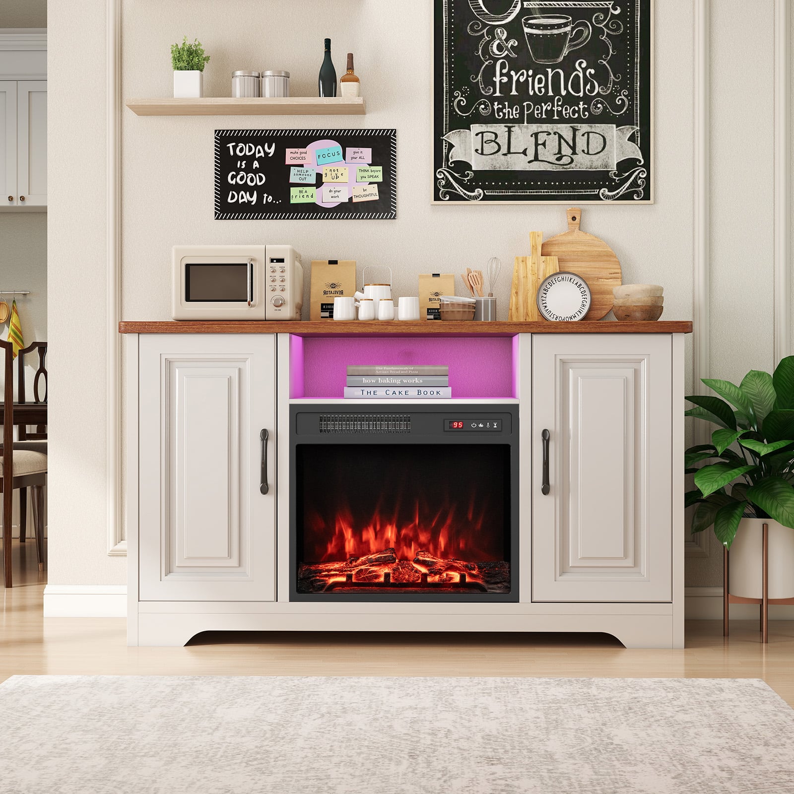20 Inch Electric Fireplace Insert 750W/1500W Fireplace Heater with Remote Control