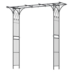 Flat Top Garden Arch with Trellises and Extended Roof for Climbing Plants