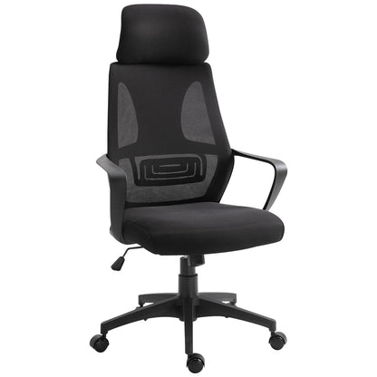 Vinsetto Ergonomic Office Chair w/ Wheel, High Mesh Back, Adjustable Height Home Office Chair - Black