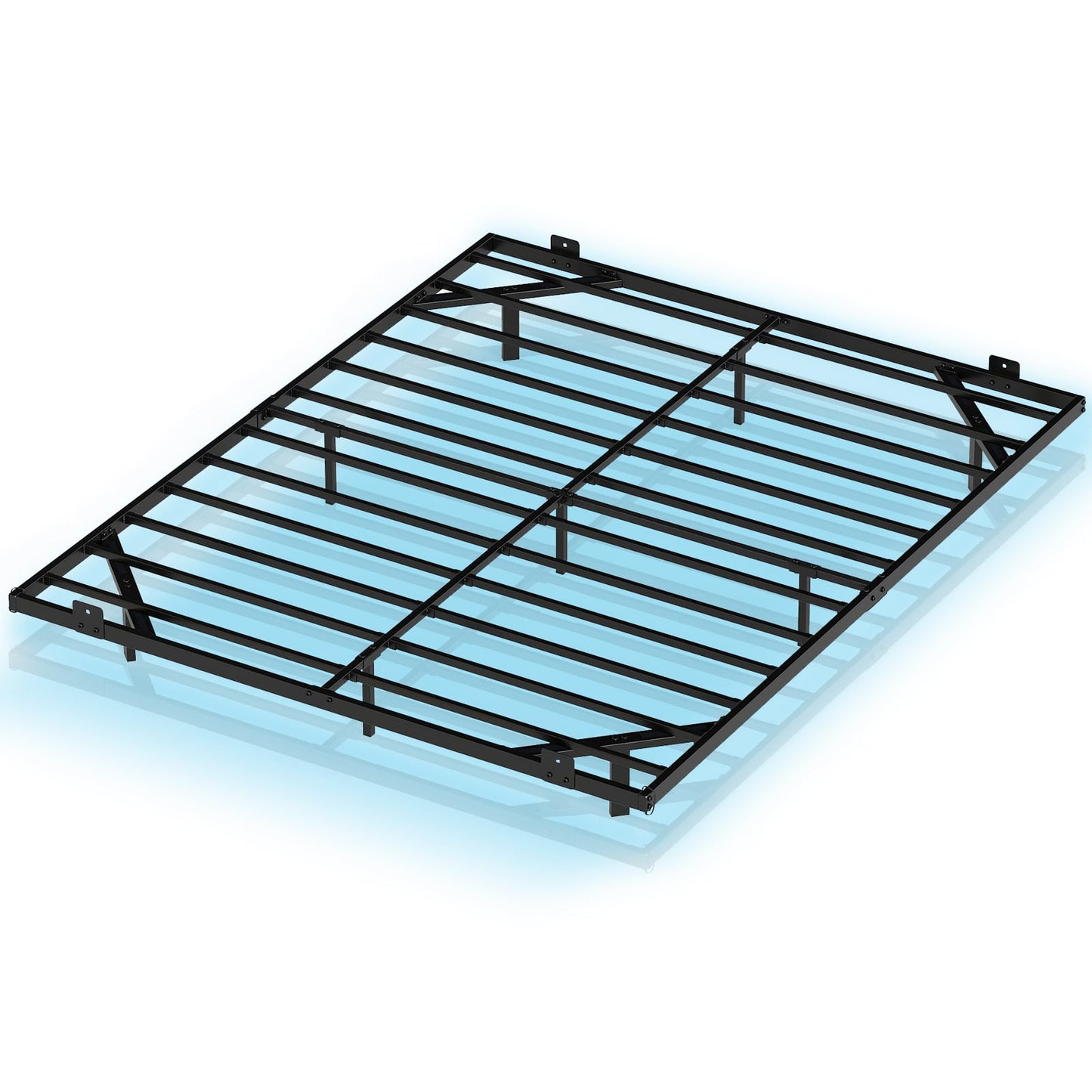 Double/King Size Floating Bed Frame Modern Metal Platform Bed with LED Lights-king size