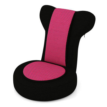 Floor Chair Sponge Padded with Adjustable Headrest and Backrest-Pink