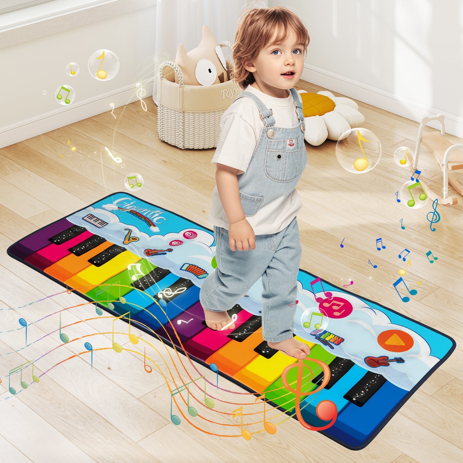 Floor Piano Dance Mat  with 8 Instrument Sounds and Built-in Music-S