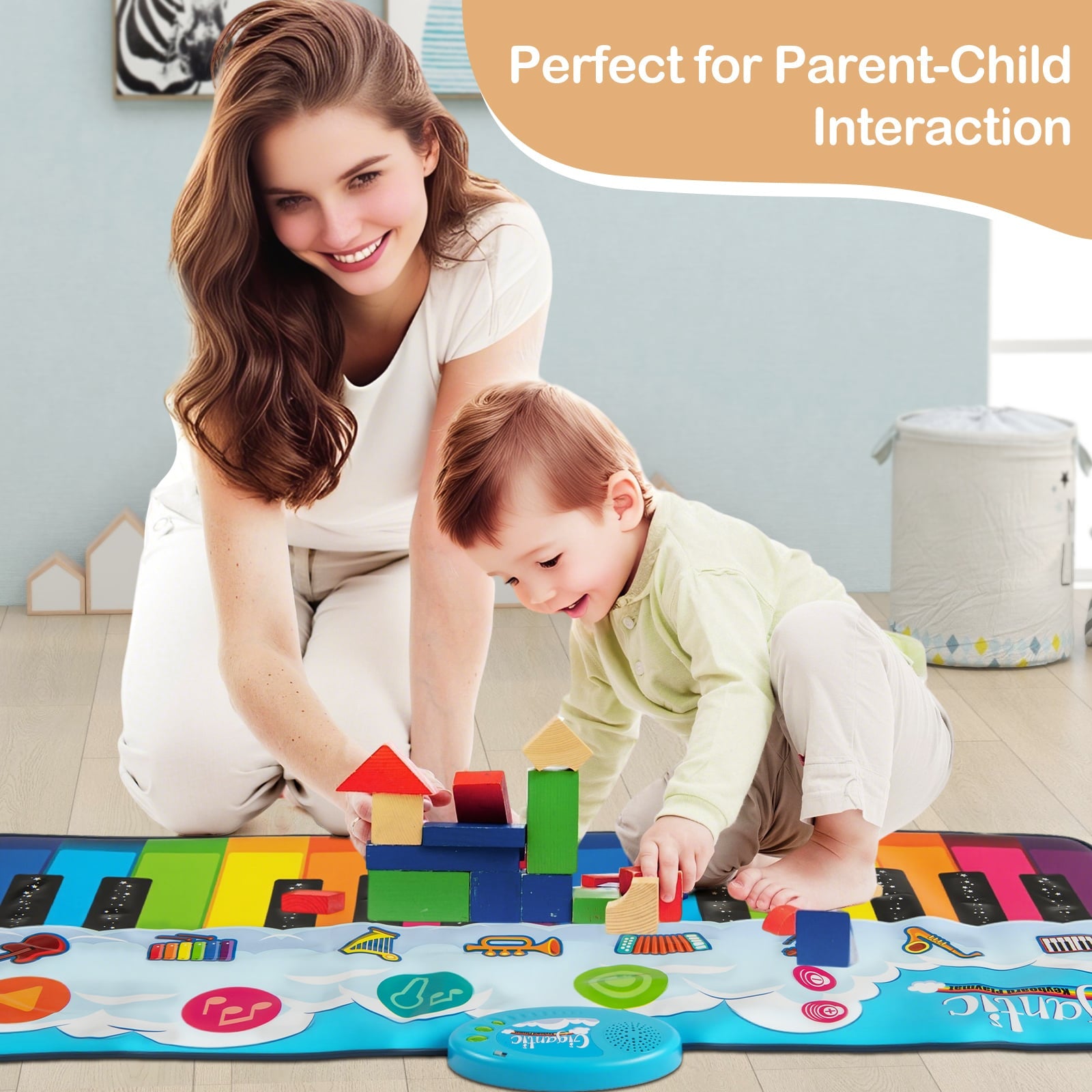 Floor Piano Dance Mat  with 8 Instrument Sounds and Built-in Music-S