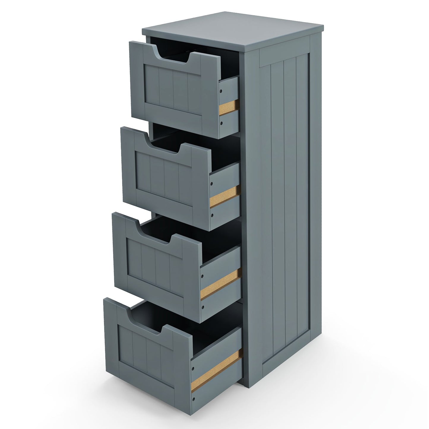 Floor Storage Cabinet Freestanding Bathroom Cabinet with 4 Drawers-Grey
