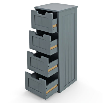 Floor Storage Cabinet Freestanding Bathroom Cabinet with 4 Drawers-Grey