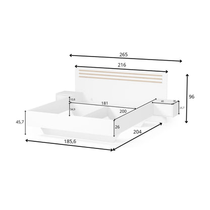 Florencja Bed Frame With Bedside Cabinets [EU Super King]