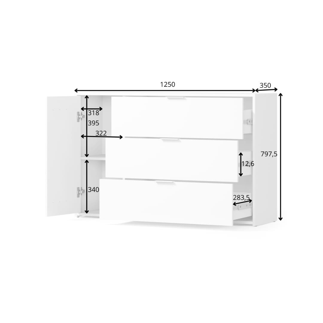 Florencja Chest Of Drawers 125cm