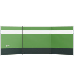 Outsunny Camping Windbreaker with Clear Windows and Steel Poles, for Beach Caravan Campervan, 440 x 140cm, Army Green