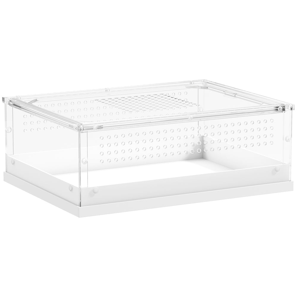 PawHut Acrylic Reptile Terrarium with Top Sliding Door, Vents, for Leopard Gecko, Snake