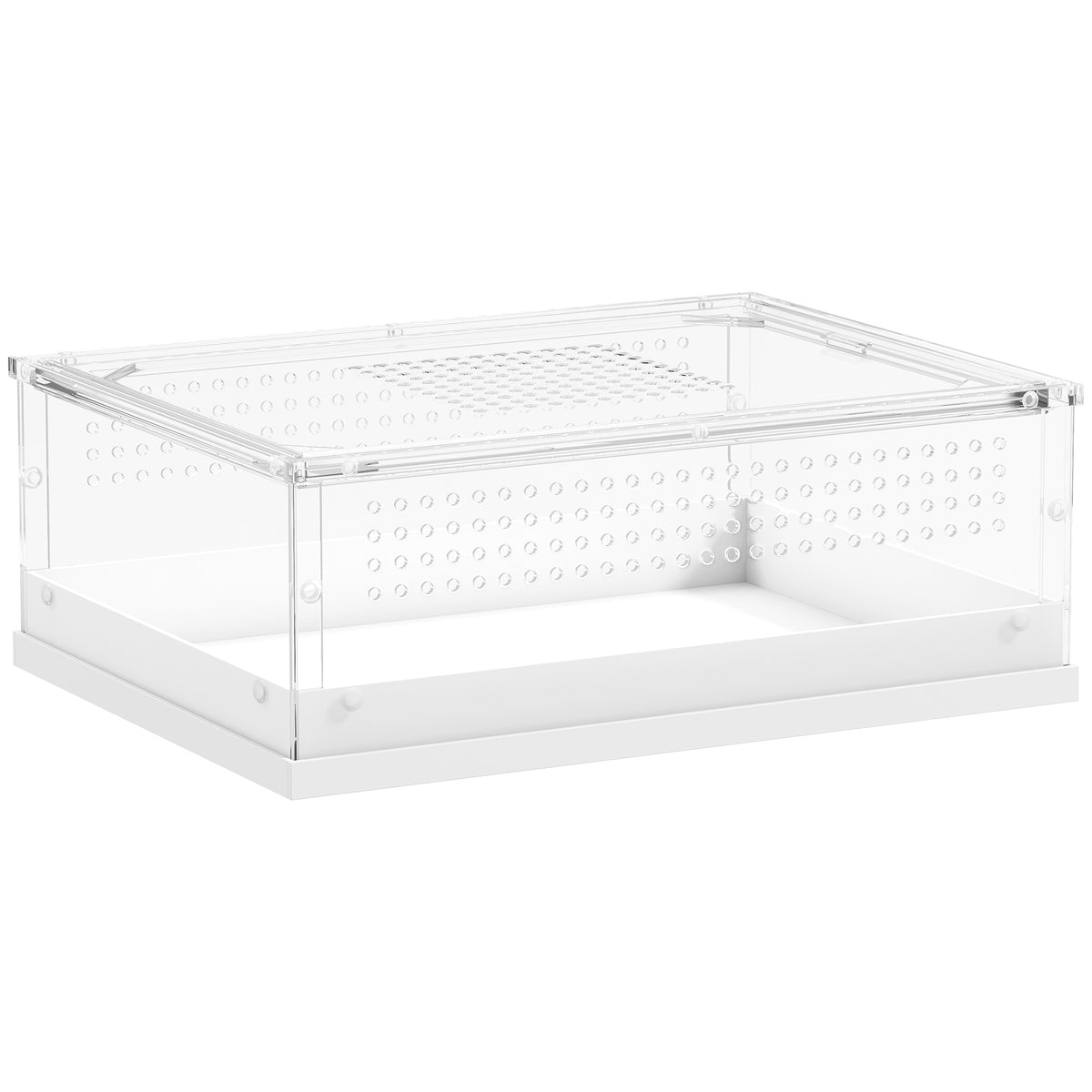 PawHut Acrylic Reptile Terrarium with Top Sliding Door, Vents, for Leopard Gecko, Snake